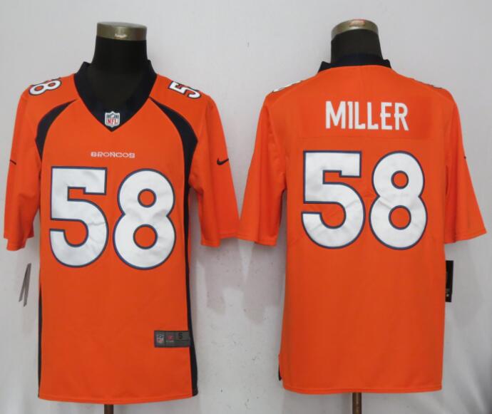 Men Denver Broncos #58 Miller Orange Nike Vapor Untouchable Limited NFL Jerseys
